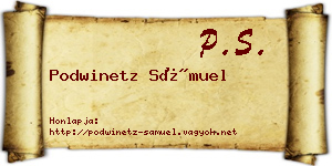 Podwinetz Sámuel névjegykártya